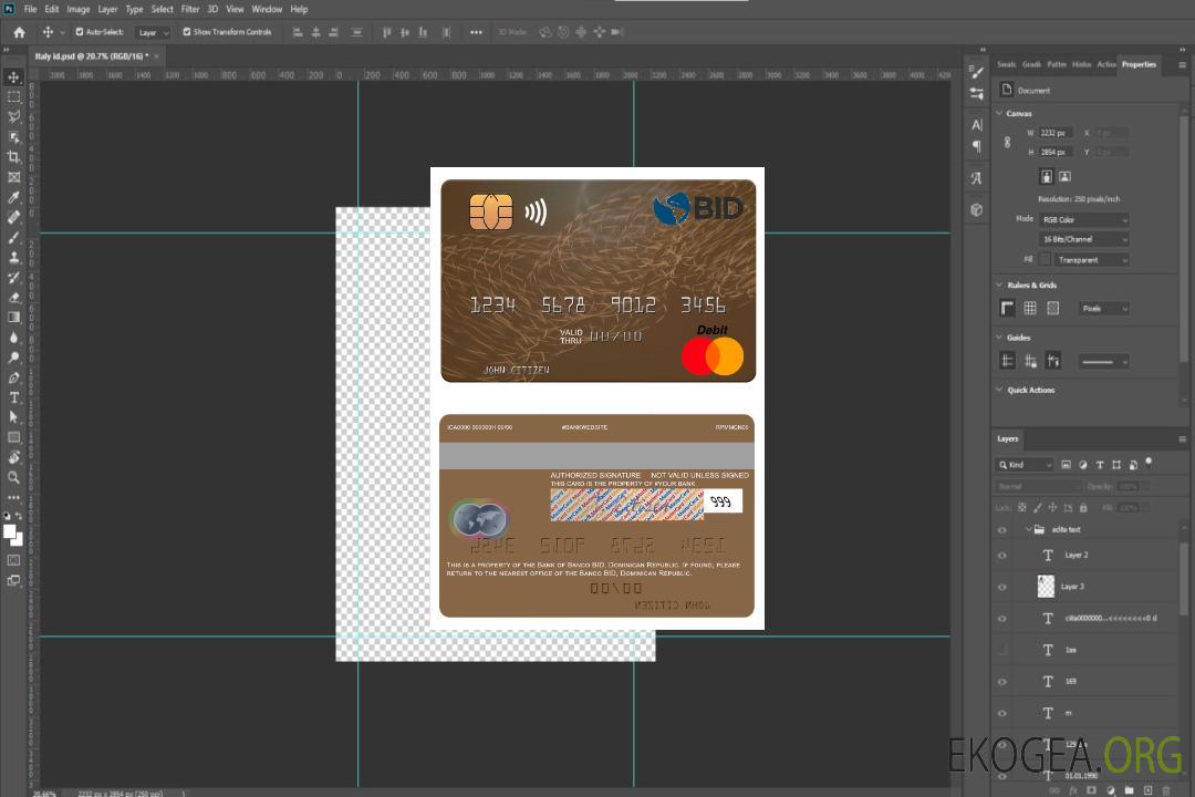 République Dominicaine Banco BID mastercard template République Dominicaine Banco BID mastercard template